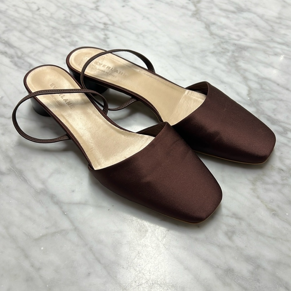 Everlane The Tapered Square Toe Slingback Size 11 in Brown